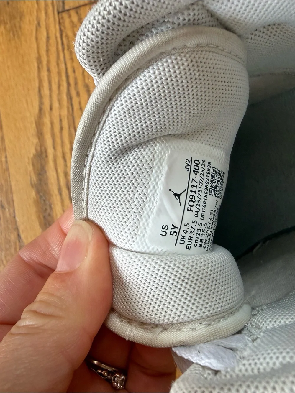 Nike Kids Light Gray and White High-Top Sneakers